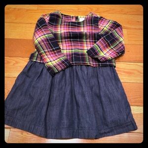 Plaid baby gap dress with denim bottom